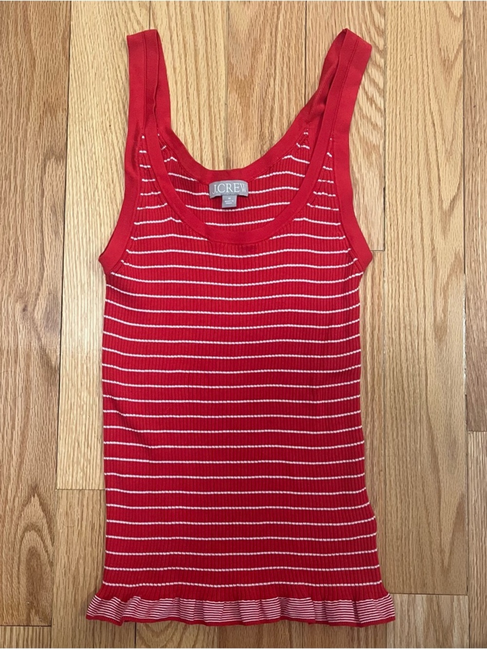 NWOT/never worn! J. Crew Red Striped Ribbed Tank Top